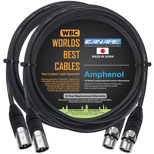 Image of a packaged XLR cable made by Worlds Best Cables