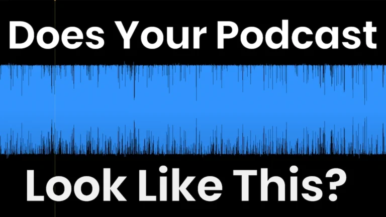 image of a heavily compressed audio file with the caption "Does Your Podcast Look Like This"